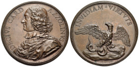 ITALY. Decio Azzolino, Cardinal, 1623-1654-1689. Medal (Bronze, 62 mm, 82.87 g, 12 h), by Massimiliano Soldani Benzi (1656-1740), undated but 1681. DE...