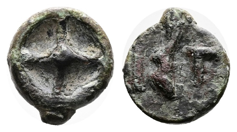 Moesia. Istros, ca. late 5th century BC. Cast Bronze (10 mm, 0.98 g.). Four-spok...