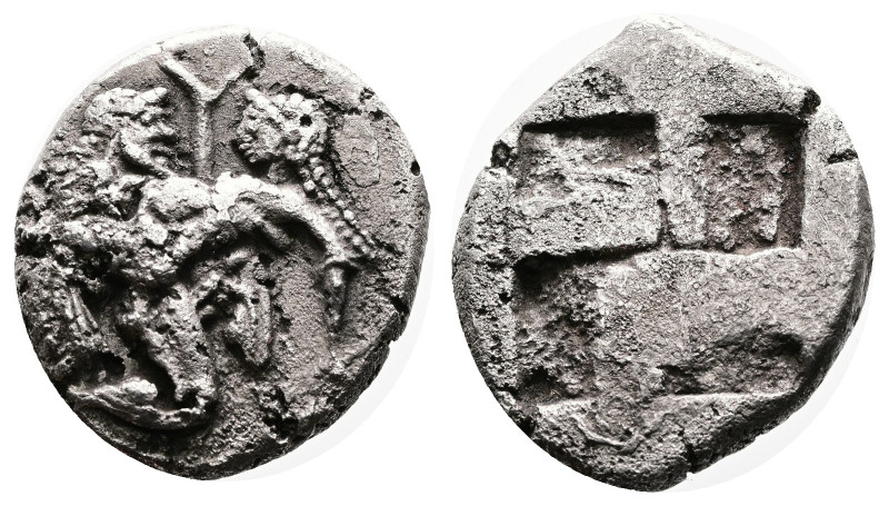 Thrace. Thasos, circa 500-478 BC. Silver Stater (20.6 mm, 7.93 g.). Nude, ithyph...
