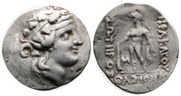 Islands off Thasos, circa 100-75 BC. Silver Tetradrachm ( 33 mm, 16.65 g). Wreathed head of young Dionysos to right. Rev. ΗΡΑΚΛΕΟVΣ / ΣΩΤΗΡΟΣ / ΘΑΣΙΩΝ...