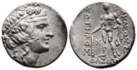 Islands off Thasos, circa 100-75 BC. Silver Tetradrachm ( 30 mm, 16.06 g). Wreathed head of young Dionysos to right. Rev. ΗΡΑΚΛΕΟVΣ / ΣΩΤΗΡΟΣ / ΘΑΣΙΩΝ...