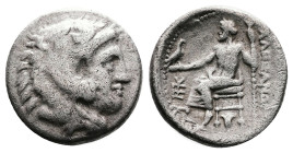 Kings of Macedon. Alexander III 'the Great', 336-323 BC. AR Drachm ( 16 mm, 4.12 g.) Kolophon. Head of Herakles right, wearing lion skin. Rev. AΛΕΞΑΝΔ...