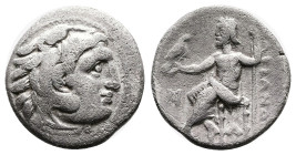 Kings of Macedon, Alexander III 'the Great' 336-323 BC. AR Drachm (18 mm, 4.01 g.). Miletos. Head of Herakles right, wearing lion skin. Rev. AΛEΞANΔPO...