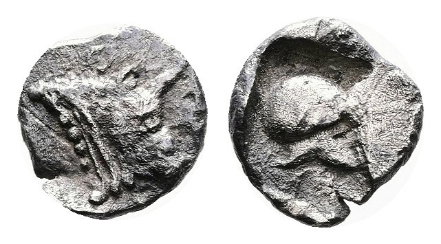 Phokian League, Phokis, Federal coinage, circa 485 - 480 BC. Silver Hemiobol (7 ...