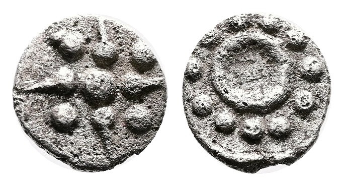 Uncertain mint, possibly Peloponnesos, 5th-4th century BC. AR Hemiobol (8.0 mm, ...