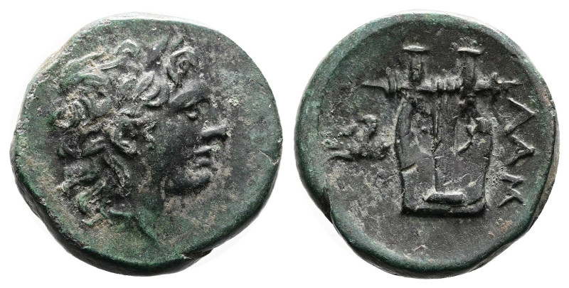 Mysia, Lampsakos, circa 3rd-1st. Century BC, Bronze ( 18 mm, 5.80 g.). Laureate ...