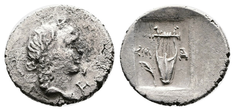 Lycian League, Masikytes. Early 30s BC. Silver Hemidrachm (14 mm, 1.65 g.). Laur...
