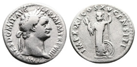 Domitian. 81 - 96 AD. Silver Denarius ( 19 mm, 3.16 g.). Rome mint, struck 90 AD. IMP CAES DOMIT AVG GERM PM TRP VIIII, laureate head of Domitian to r...