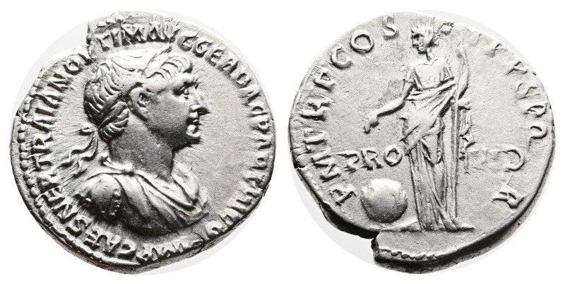 Trajan, 98-117 AD. Silver Denarius ( 18 mm, 3.19 g.). Rome, 116-117 AD. IMP CAES...