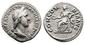 Sabina, wife of Hadrian, 128-137. AR Denarius (17.9 mm, 3.60 g.). Rome, struck ca. 130-133 AD. SABINA AVGVSTA, diademed and draped bust of Sabina to r...