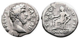 Aelius, Caesar, 136-138 AD. Silver Denarius ( 17 mm, 2.53 g.), struck under Hadrian, Rome, 137 AD. L AELIVS CAESAR Bare head of Aelius to right. Rev. ...