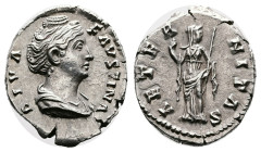 Diva Faustina Senior, 138-140/1. Silver Denarius ( 19 mm, 3.17 g.), Rome, ca. 146-161 AD. DIVA - FAVSTINA, draped bust right, with hair waved and coil...