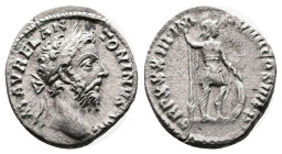 Marcus Aurelius. 161 - 180 AD. Silver Denarius. ( 18 mm, 2.63 g.). Rome mint, 179 AD. M AVREL ANTONINVS AVG, laureate head of Marcus Aurelius to right...