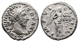 Marcus Aurelius. 161 - 180 AD. Silver Denarius. ( 19 mm, 3.18 g.). Rome mint, 170-171 AD. M ANTONINVS AVG TR P XXV, laureate head of Marcus Aurelius t...