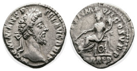 Commodus, 177-192 AD. Silver Denarius ( 17 mm. 2.73 g.). Rome, 185-186 AD. M COMM ANT P FEL AVG BRIT Laureate head of Commodus to right. Rev. P M TR P...