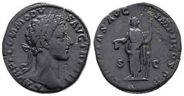 Commodus, 177-192 AD. Bronze Sestertius ( 30 mm, 22.86 g.). 178 AD. L AVREL COMM-ODVS AVG TR P III Laureate and cuirassed bust of Commodus to right. R...