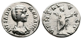 Julia Domna, 193-217 AD. Silver Denarius ( 18 mm, 3.67 g.), Rome, 193-194 AD. IVLIA DOMNA AVG Draped bust of Julia Domna to right. Rev. VENERI VICTR V...