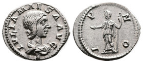 Julia Maesa (grandmother of Elagabalus), 218-222 AD. Silver Denarius (20.3 mm, 2.71 g.). Rome mint. IVLIA MAESA AVG, draped bust of Julia Maesa to rig...