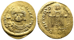 Maurice Tiberius. 582-602 AD. Gold Solidus (19.5.mm, 4.12 g.). Light weight issue of 22 Siliquae. Constantinople mint, struck 583/4-602 AD. D N mAVRC ...