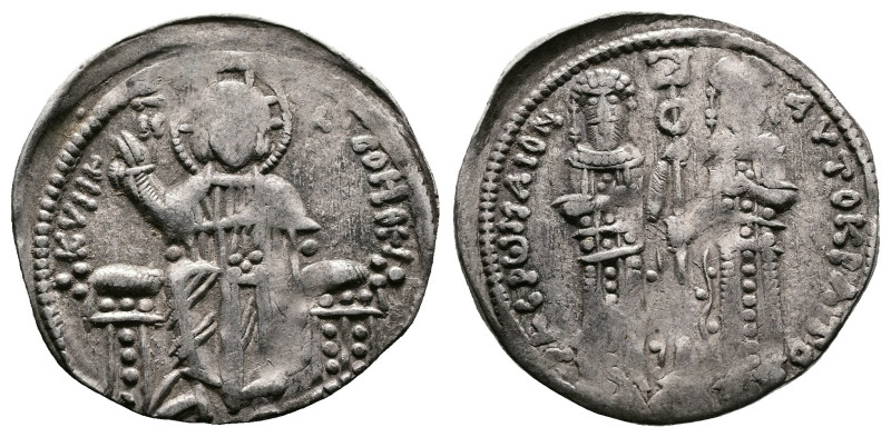 Andronicus II Palaeologus, with Michael IX, 1282-1328 AD. AR Basilikon (21 mm, 2...