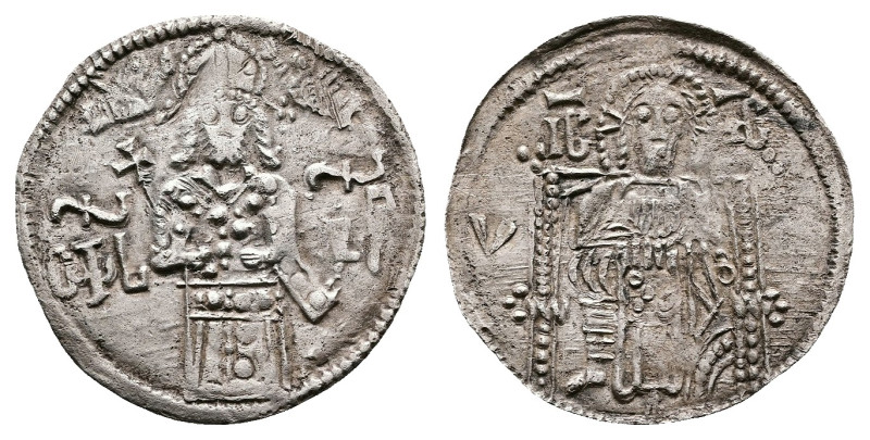 Stefan Uros IV Dusan 1346-1355. Silver Dinar (20 mm, 1.24 g.). King Stephan stan...