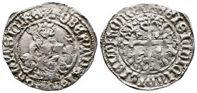 Napoli (Kingdom). Roberto I il Saggio (the Wise) d'Angiò. 1309-1343. AR Gigliato (28mm, 3,92 g.). Napoli mint. Roberto seated facing on leonine throne...