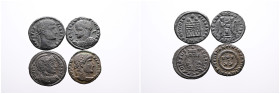 Roman Imperial Selection of 4 Follis of Constantine I 'the Great' with Different Reverses from different Mints. About Very Fine- Fine. SOLD AS SEEN, N...