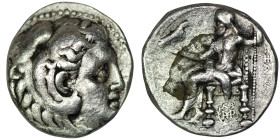 KINGS of MACEDON. Alexander III ‘the Great’ (336-323 BC)
AR Tetradrachm (24mm, 16,55g)
Obv: Head of Herakles to right, wearing lion skin headdress
Rev...