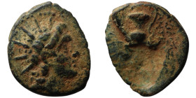 SELEUKID KINGS. Antiochos VI Dionysos (144-142 BC). Apameia on the Axios
AE Bronze (19mm, 3,35g)