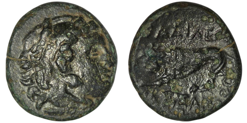KINGS OF MACEDON. Kassander (317-305 BC). Uncertain mint.
AE Bronze (16mm, 2,54g...