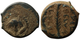JUDAEA, Hasmoneans. John Hyrkanos I (Yehohanan) (135-104 BCE). Jerusalem mint
AE Half Prutah - Lepton (11mm, 1,28g)