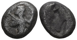 GREEK COINS ACHAEMENID EMPIRE.Time of Darios I to Xerxes II.(485-420 BC).Sardes.Siglos. Obv : Persian king in kneeling-running stance right, holding s...