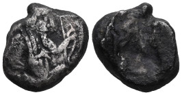 GREEK COINS ACHAEMENID EMPIRE.Time of Darios I to Xerxes II.(485-420 BC).Sardes.Siglos. Obv : Persian king in kneeling-running stance right, holding s...