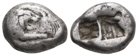 GREEK COINS KINGDOM OF LYDIA Croesus, 561–546 BC. Croesus, 561–546 BC. 1/3 silver stater (underweight, or 1/4 stater) . Obv.: Lion and bull facing eac...