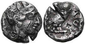 GREEK COINS ATTICA. Athens.(Circa 454-404 BC).Tetradrachm. Obv : Helmeted head of Athena right. Rev : AΘE. Owl standing right, head facing; olive spri...