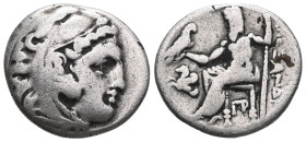 Greek Coins Macedonia, Alexander III The Great (336-323 BC) Lifetime issue, c. 328-323 BC, AR Drachm Obv: Head of Heracles r. wearing skin of lion's h...