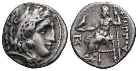 Greek Coins Kingdom of Macedon, Philip III Arrhidaios AR Drachm. In the types of Alexander III. Kolophon, circa 323-317 BC. Head of Herakles right, we...