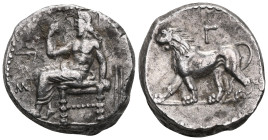 Ancients Greek
BABYLONIA. Alexandrine Empire. Uncertain satrap (ca. 328-311 BC). AR stater . NGC Choice VF 4/5 - 3/5, flan flaws. Ba'al seated left, ...