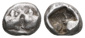 Greek Coins Caria AR Obol c. 5th century BC Obv: bull heads confronted Rev: quadripartite incuse. Ref: SNG Keckman 909. Very fine.

 Weight:0,5 gr D...