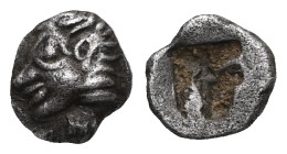 Greek Coins Ionia, Colophon. 1/8 Obol; Ionia, Colophon; Obol. Klein-356. Obv: Archaic head of Apollo l. Rx: Irregular incuse.Though this coin is rathe...