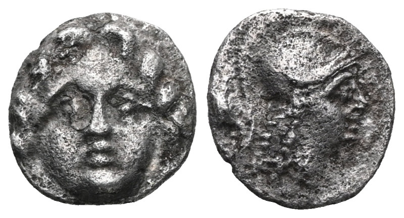 Greek Pisidia, Selge Obol (Silver). ca 350-300 BC. Obv: Facing gorgoneion with p...