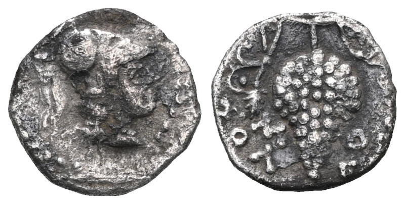 Cilicia, Soli AR Obol. Cilicia, Soli AR Obol. Circa 350-330 BC. Head of Athena r...