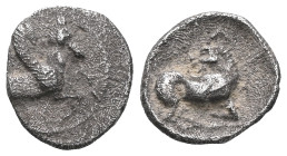 Greek Coins Cilicia, Celenderis Obol. ; Cilicia, Celenderis Obol; 425-400 BC, Obol. SNG Aulock-5635. Obv: Pegasus forepart r. with curved wing. Rx: Go...