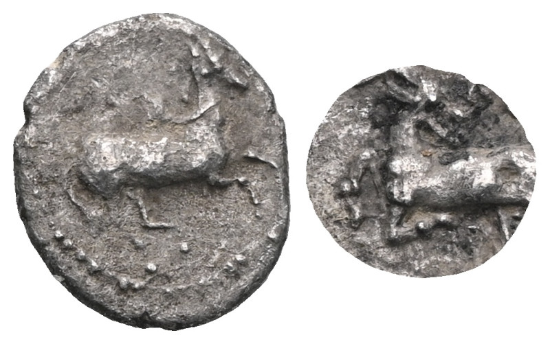 Greek Cilicia, Kelenderis AR Obol. Circa 425-400 BC. Horse prancing right / Goat...