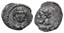 Cilicia, Satraps. Pharnabazos AR Obol. Cilicia, Satraps. Pharnabazos AR Obol. Tarsos, circa 380-379 BC. Head of Arethusa facing, wearing earrings and ...