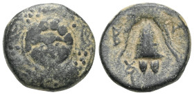 Greek Kings of Macedon, Antigonos I Monophthalmos (king, 306/5-301 BC) AE Unit (Bronze) Salamis, Struck under Demetrios I Poliorketes. Obv: Macedonian...
