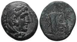 Greek Kings of Macedon, Alexander III 'the Great',AE, (Bronze), 336-323 BC.Uncertain mint in Macedon. Obv: Head of Herakles right, wearing lion skin. ...