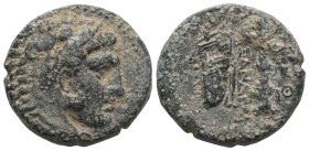 Greek Kings of Macedon, Alexander III 'the Great',AE, (Bronze), 336-323 BC.Uncertain mint in Macedon. Obv: Head of Herakles right, wearing lion skin. ...