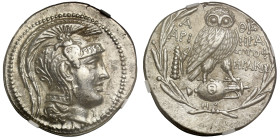 AU 4/5 4/5 | Athens c. 136-135 BC silver Tetradrachm