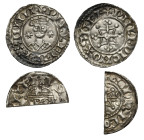 William I silver Two Stars Penny Oxford mint, Wulfwi; cut Halfpenny London mint, Godric (2)